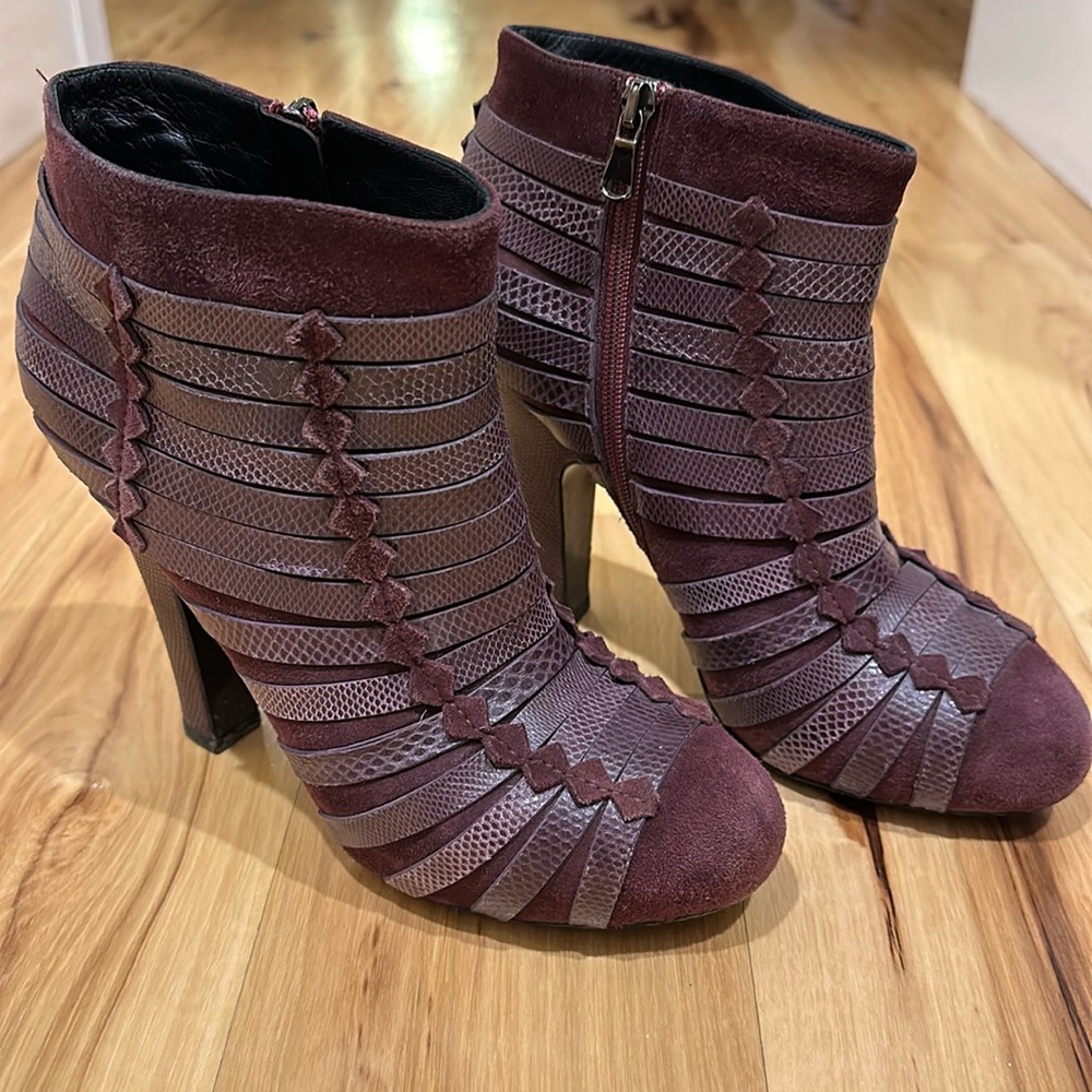 Bottega Veneta purple karung booties